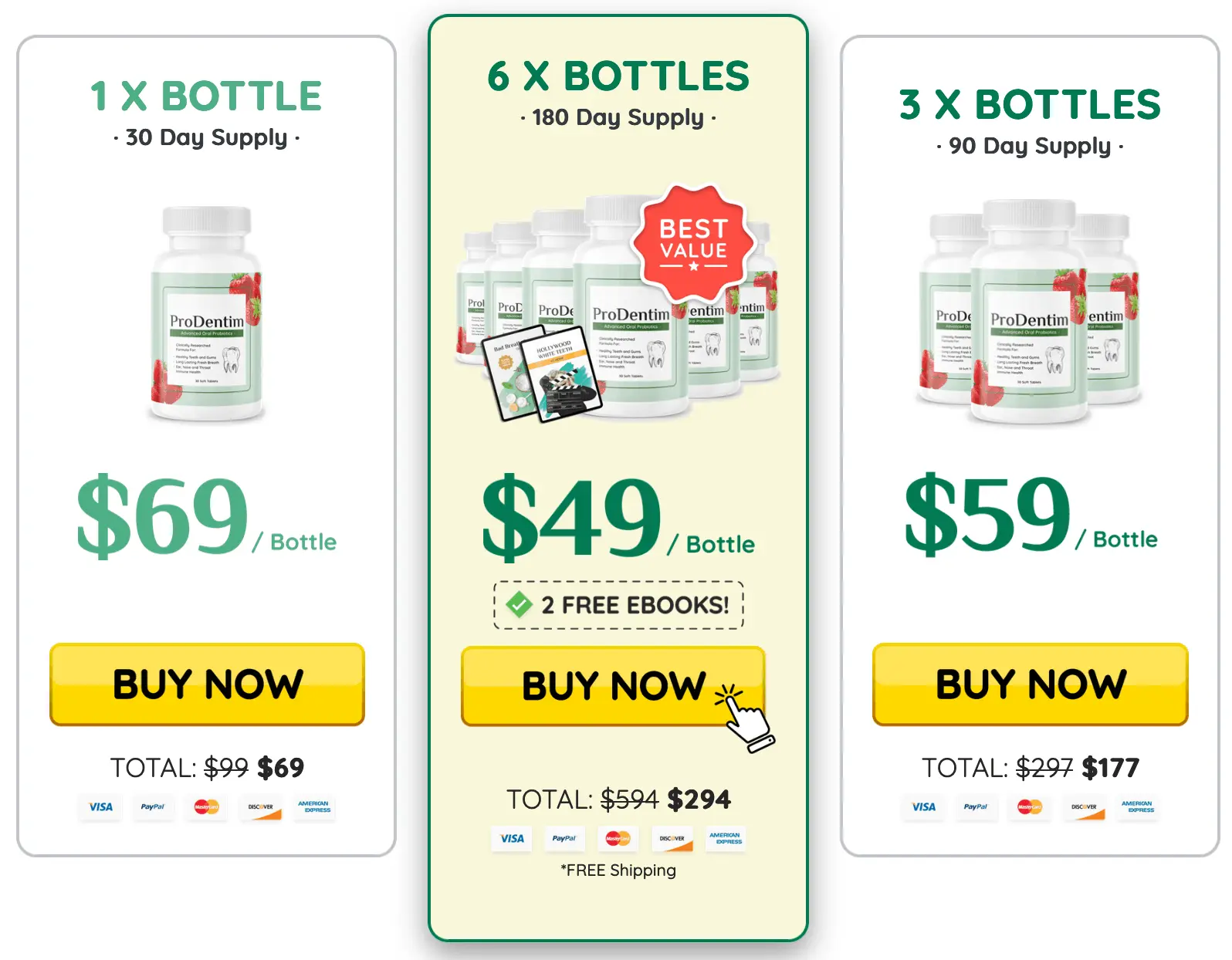 Prodentim Bottles Pricing